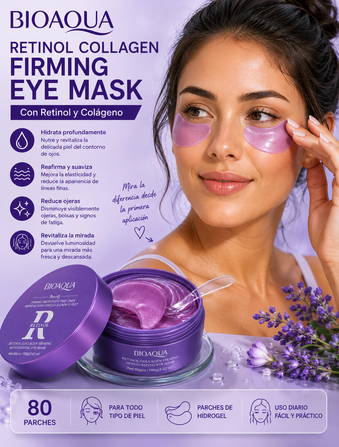 PARCHES HIDROGEL CON RETINOL MORADO